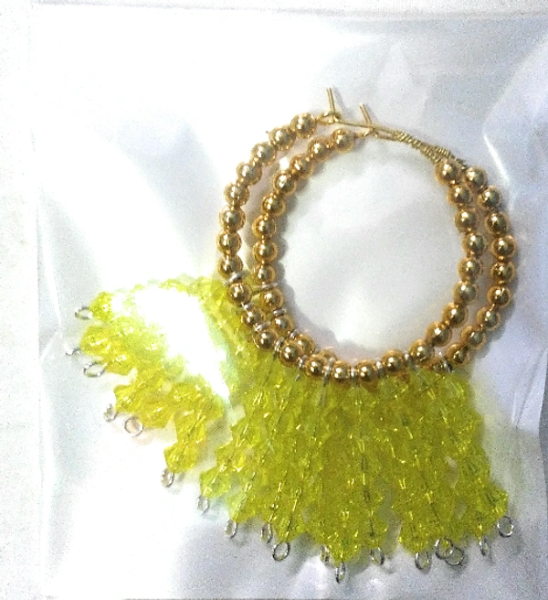 NIBRAS LT Green Multi-layered Dangling Hoop Earrings - B09JKY6YHZ, 9gm, 7cm x 8cm x 1cm